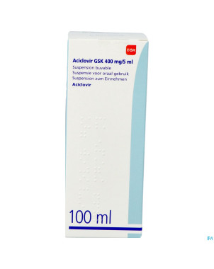 Aciclovir gsk susp 100ml 400mg/5ml