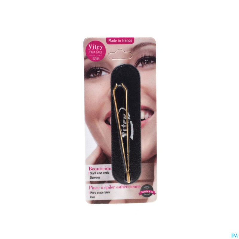 Vitry prestige pince epiler "crabe" dore    4021