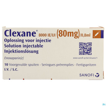 Clexane ser inj 10 x 80 mg/0,8 ml