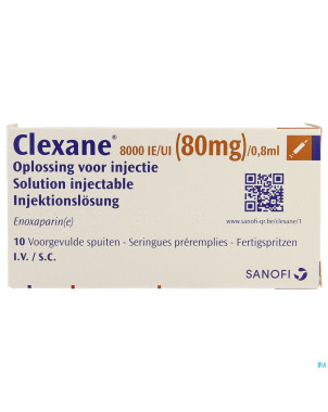 Clexane ser inj 10 x 80 mg/0,8 ml