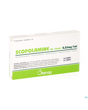 Scopolamine hbr amp  10x0,25mg/1ml
