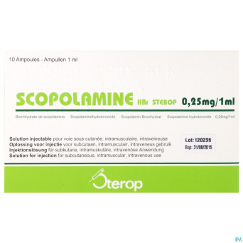 Scopolamine hbr amp  10x0,25mg/1ml