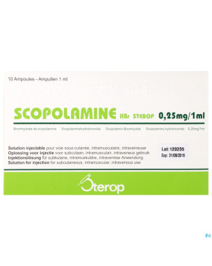 Scopolamine hbr amp  10x0,25mg/1ml
