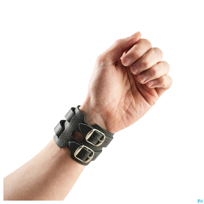 Bota serre-poignet cuir 2 boucles