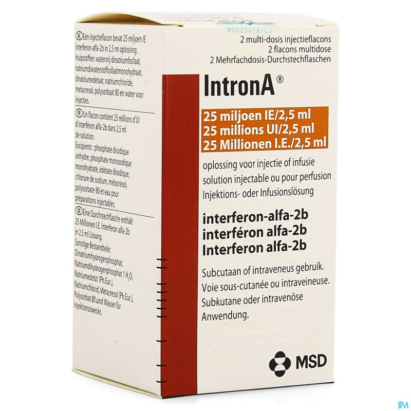 Introna vial 2 x2,5 ml 25000000 u