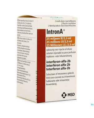 Introna vial 2 x2,5 ml 25000000 u