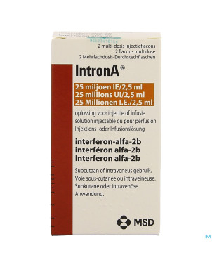 Introna vial 2 x2,5 ml 25000000 u