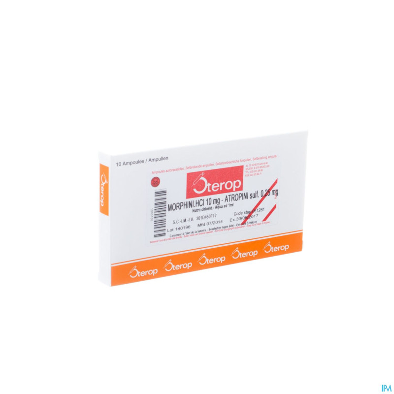 Morphine hcl 10mg+atr 0,25mg 10x1ml