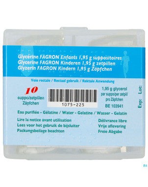 Glycerine suppo enfant    10 fag