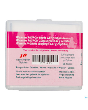 Glycerine suppo bb    10 fag