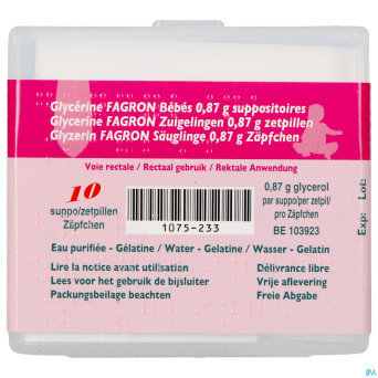 Glycerine suppo bb    10 fag