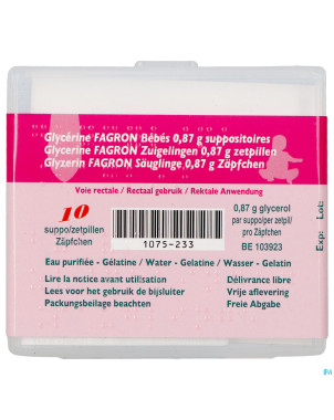 Glycerine suppo bb    10 fag