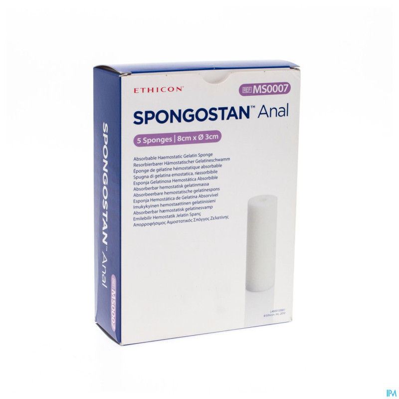Spongostan anal    diam 80x30mm  5 ms0007