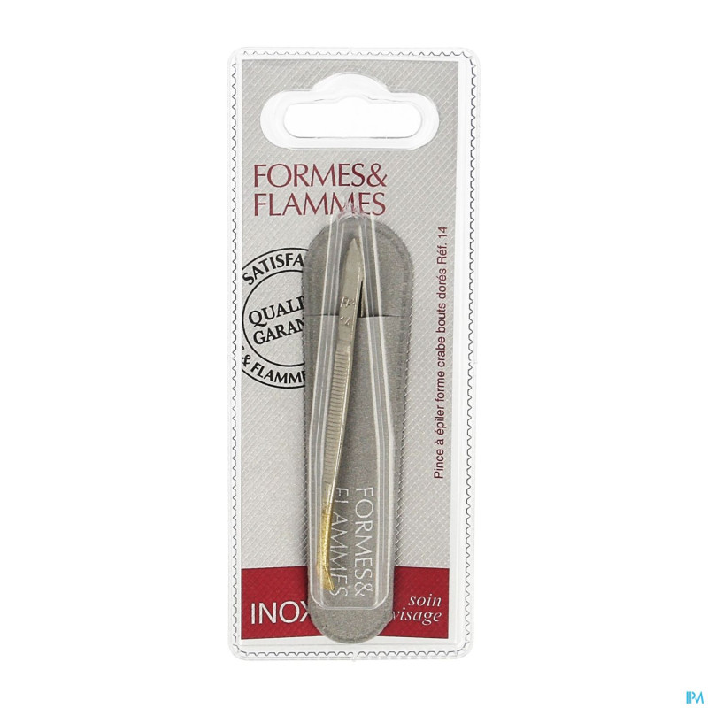 Formes&flammes  14 pince epil crabe dore