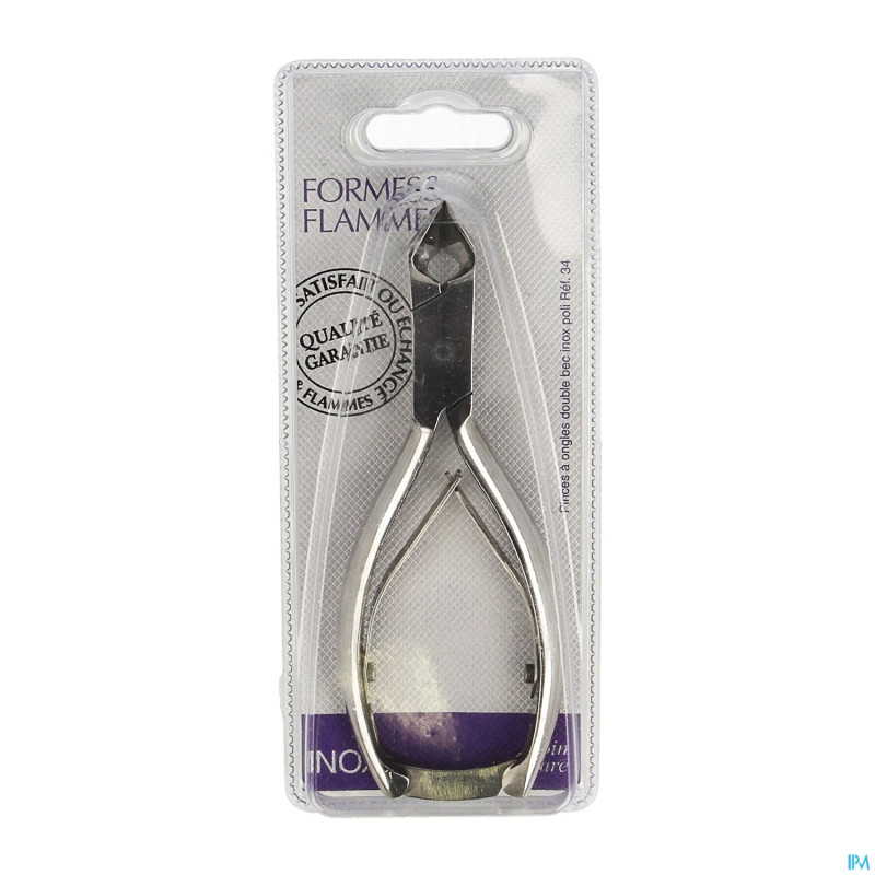 Formes&flammes  34 pince ongles double bec inox