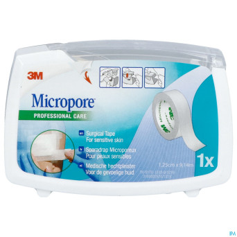 Micropore 3m 12,5mmx9,1m nouv.derouleur   1530p-0d