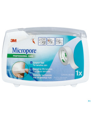 Micropore 3m 12,5mmx9,1m nouv.derouleur   1530p-0d