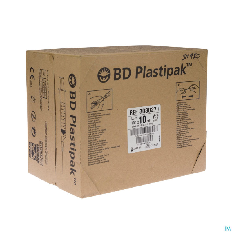 Bd plastipak ser.+aig. 10ml+21g 1 1/2   100 308027