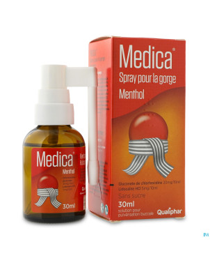 Medica spray pour la gorge menthol    30ml
