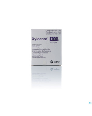 Xylocard 100 amp 5x5ml 20mg/ml