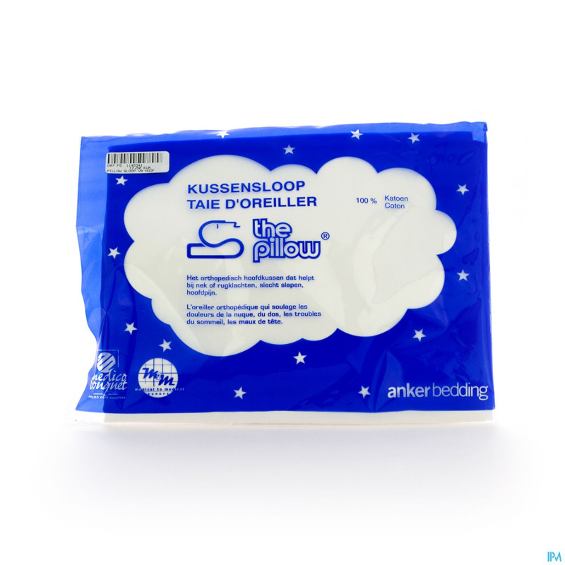 Pillow taie coton 63x36cm blanc