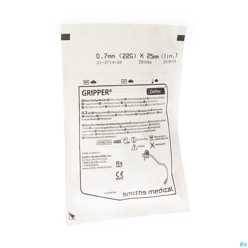 Port cath grip aiguille 22g    12