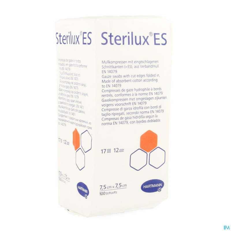 Sterilux es cp n/st 12pl  7,5x 7,5cm   100 4188078