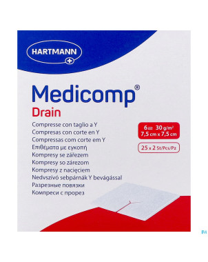 Medicomp drain cp ster    7,5x7,5cm 25x2 4215339