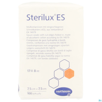 Sterilux es cp n/st  8pl  7,5x 7,5cm   100 4188029