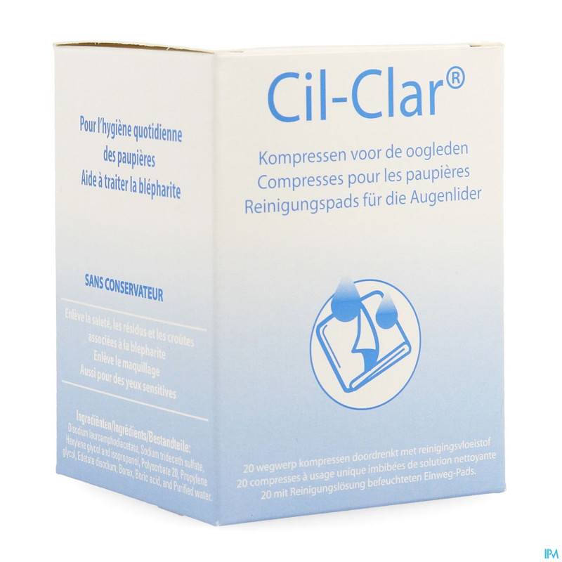 Cil-clar hygiene paupiere cp unidose 20