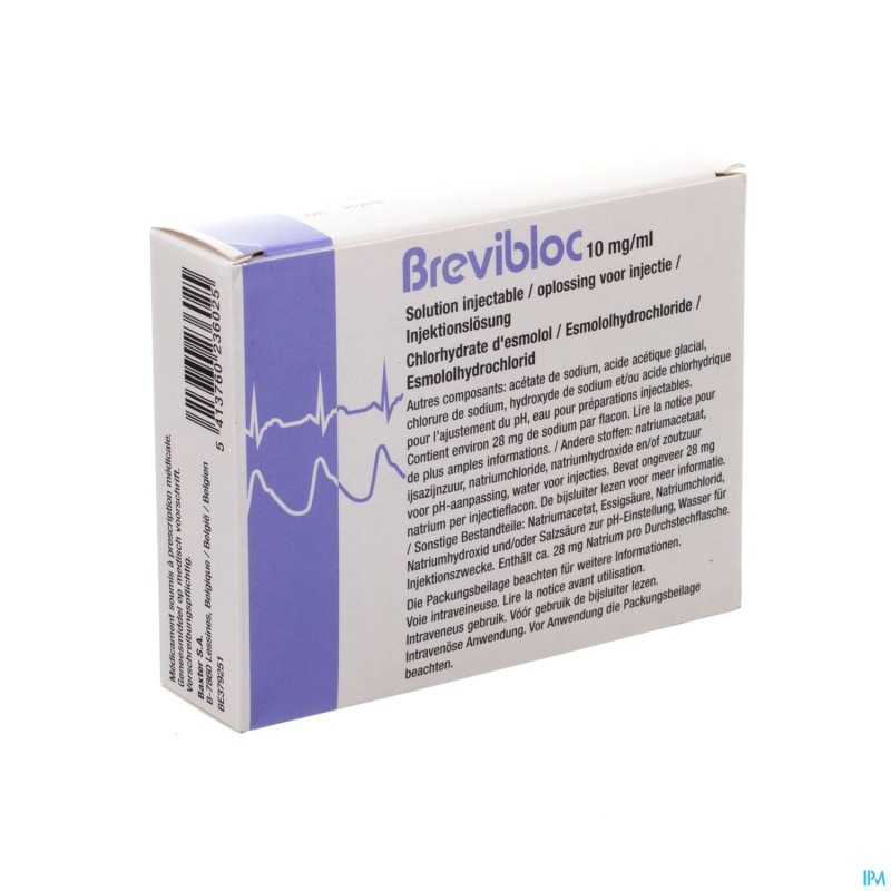 Brevibloc vial 5 x 100 mg 10 ml