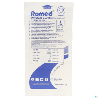 Gants chirurg latex jetable medium    2 pontos