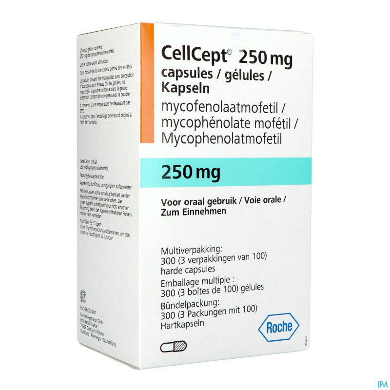 Cellcept 250mg caps 3x100