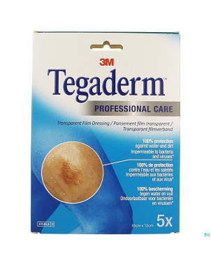 Tegaderm 3m film dressing transp  10x12cm  5 1626p