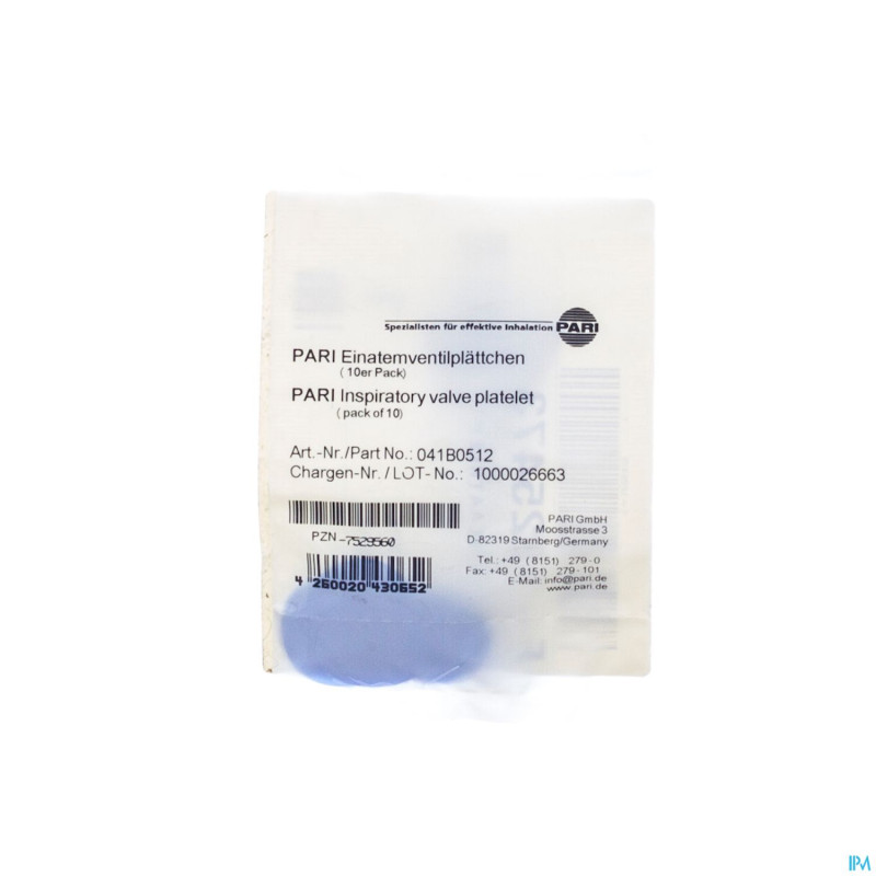Pari valves bleu 10    41b0512