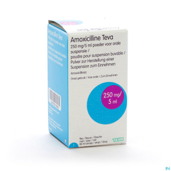 Amoxicilline teva sir 80 ml 250mg/5ml