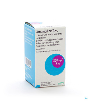 Amoxicilline teva sir 80 ml 250mg/5ml