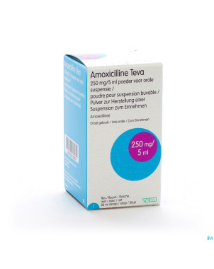 Amoxicilline teva sir 80 ml 250mg/5ml