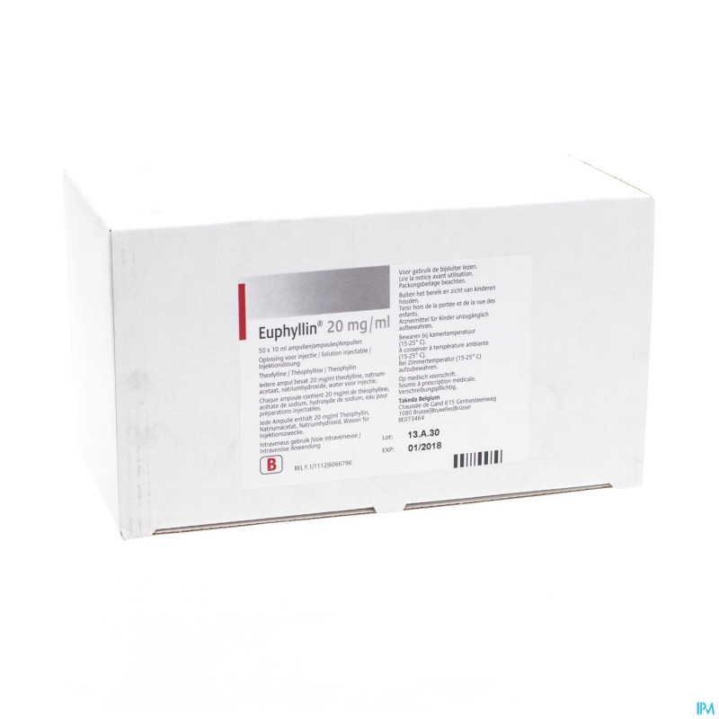 Euphyllin sol inj 20mg/ml amp 50 x 10ml