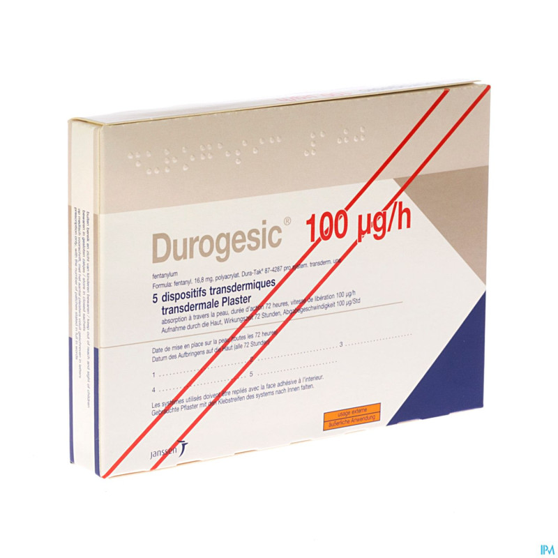 Durogesic pl emp  5x100mcg/heure/uur