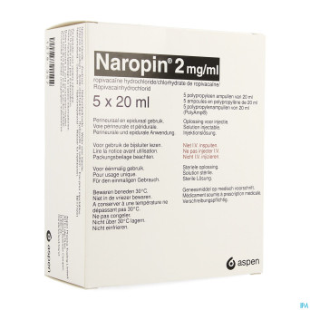 Naropin  2,0mg/ml amp  5x 20ml