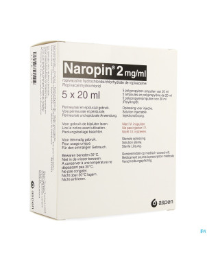 Naropin  2,0mg/ml amp  5x 20ml