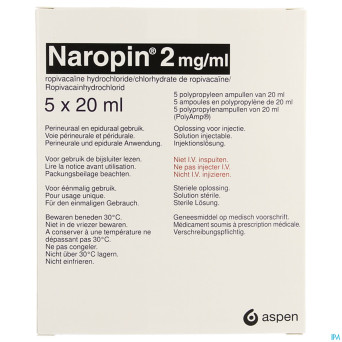Naropin  2,0mg/ml amp  5x 20ml