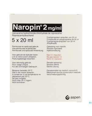 Naropin  2,0mg/ml amp  5x 20ml