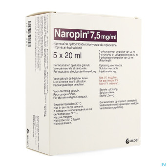 Naropin  7,5mg/ml amp  5x 20ml