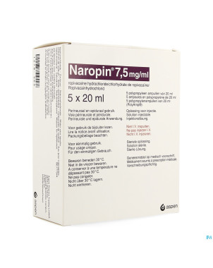Naropin  7,5mg/ml amp  5x 20ml