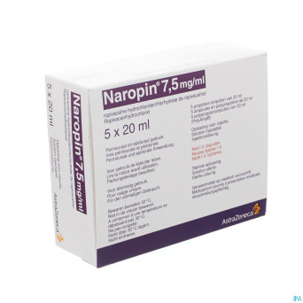 Naropin  7,5mg/ml amp  5x 20ml