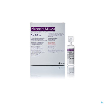 Naropin  7,5mg/ml amp  5x 20ml