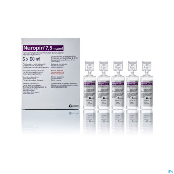 Naropin  7,5mg/ml amp  5x 20ml