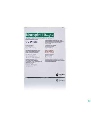 Naropin 10,0mg/ml amp  5x 20ml